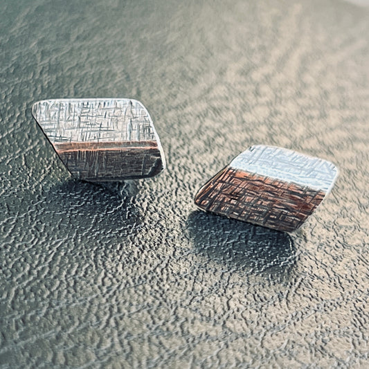 "Minimalist and Modern Studs 2"...sterling silver unisex earrings