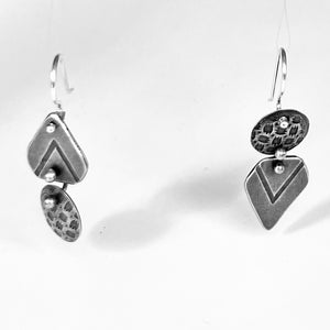 "Minimalist and Industrial"... Asymmetrical Sterling Dangles