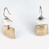 "Classic and Geometric"....sterling silver, brass dangles