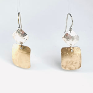 "Classic and Geometric"....sterling silver, brass dangles