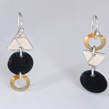 "Asymmetrical Mini"....steel, 24K gold, sterling dangles