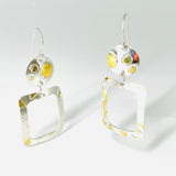 DianaHDesigns jewelry artist and designer Diana Hirschhorn handmade sterling silver and 24K gold dangle earrings