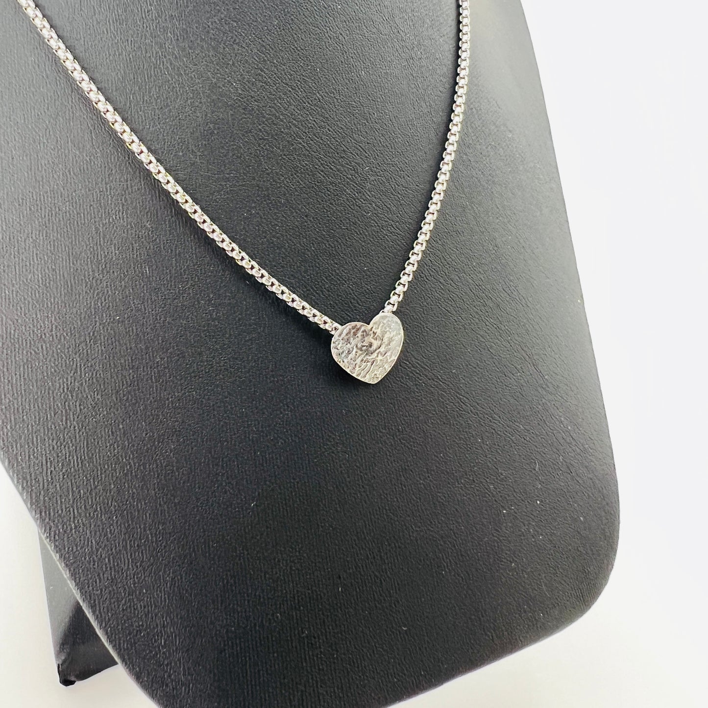 Minimalist Heart Necklace...etched sterling silver