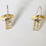 Art Deco Columns...Silver, 24K Gold Dangles