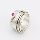 Chasm Ruby...handmade ring silver size 8 1/2