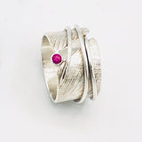 Chasm Ruby...handmade ring silver size 8 1/2