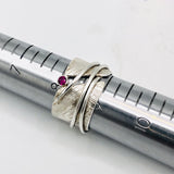 Chasm Ruby...handmade ring silver size 8 1/2