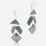 Sterling silver contemporary dangle earrings.