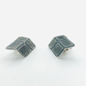 Minimalist and modern, acid etched stud earrings