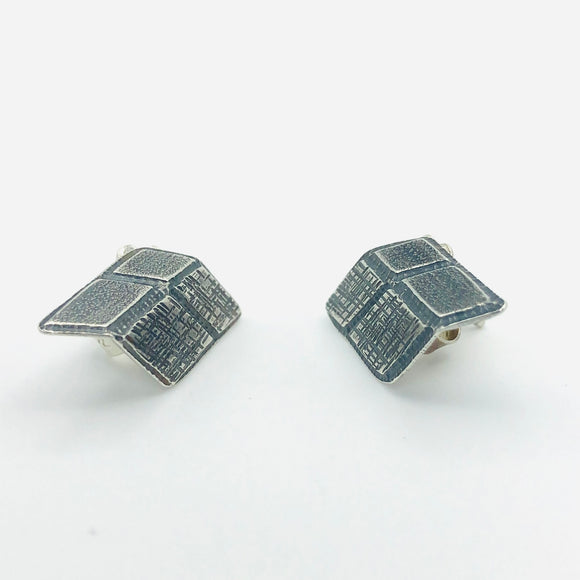 Minimalist and modern, acid etched stud earrings