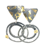 Celestial Triangle Hoops...24K/Sterling Post Dangles