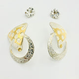 Sterling silver earrings with accents of 24K gold!  Incredible etched texture makes for a one-of-a-kind pair!