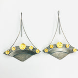 Long, dramatic, bold earrings 24K/Sterling