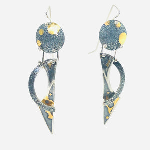 3 Dimensional 24K Gold on Sterling Silver Earring