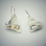 DianaHDesigns Jewelry Designer Diana Hirschhorn One of a Kind Handmade Silver/24K Gold Dangle Earrings