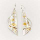 DianaHDesigns Jewelry Designer Diana Hirschhorn One of a Kind Handmade Silver/24K Gold Dangle Earrings