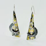 Celestial vibe 24K Gold on Oxidized and Shiny Sterling Silver Dangle Earrings by Diana Hirschhorn