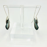 Half moon sterling silver/enamel earrings