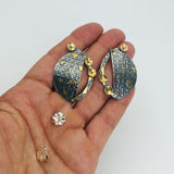 24k Gold on Sterling Silver Post Earrings.  Lots of texture and dimension, they are one-of-a-kind and truly gorgeous!