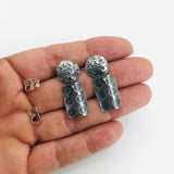 "Polka Dot"...post back sterling dangle earrings