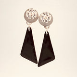 24K gold black enamel small dangles