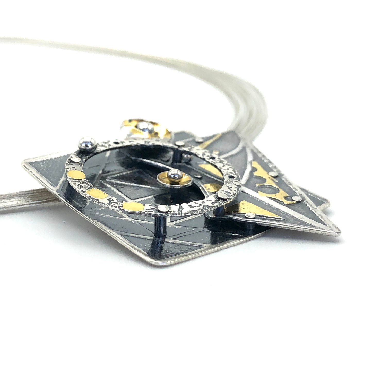 24K gold/sterling silver pendant square backdrop