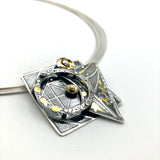 24K gold/sterling silver pendant square backdrop