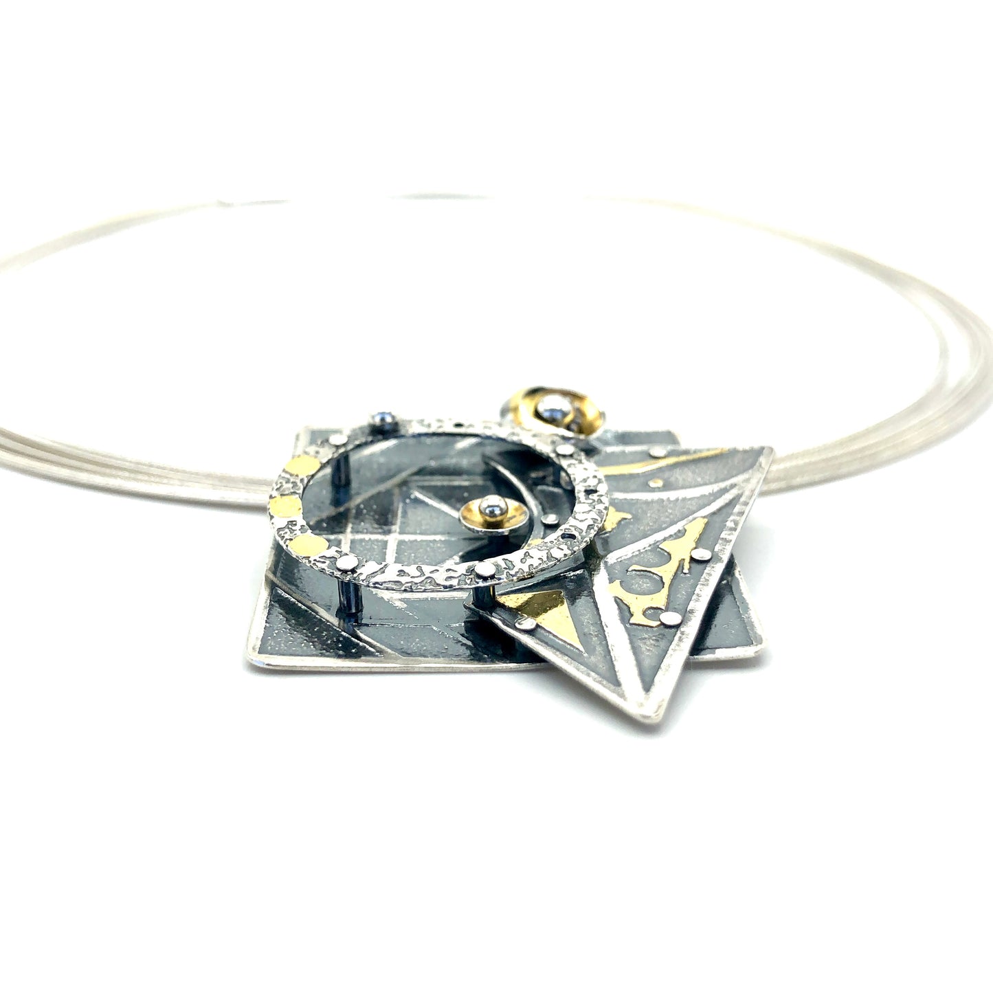 24K gold/sterling silver pendant square backdrop