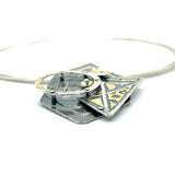 24K gold/sterling silver geometric/celestial pendant