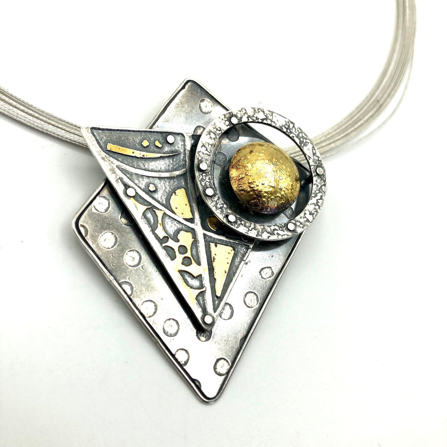 24K and Sterling Silver earrings celestial/architectural vibe