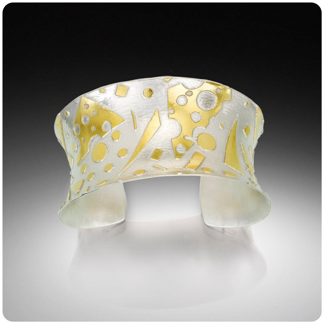 "Geometric and Contemporary"...Sterling/24K Cuff