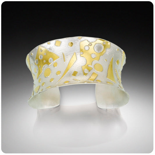 "Geometric and Contemporary"...Sterling/24K Cuff