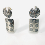 "Polka Dot"...post back sterling dangle earrings