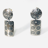 "Polka Dot"...post back sterling dangle earrings