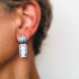 "Polka Dot"...post back sterling dangle earrings