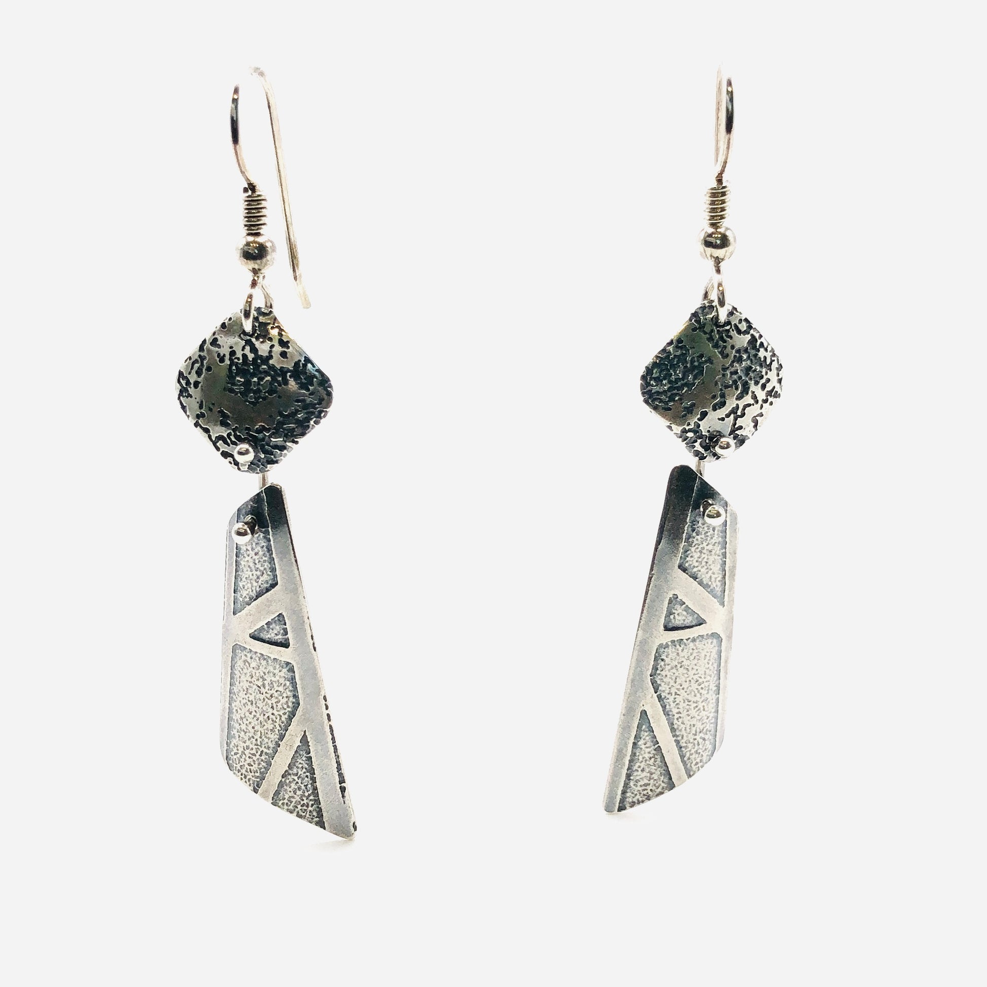 Delicate modern Sterling Silver Earrings | DianaHDesigns / Artful Handmade Jewelry