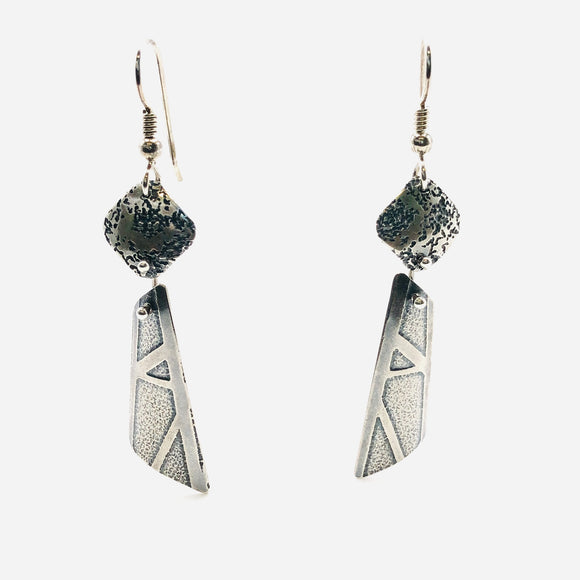 Delicate modern Sterling Silver Earrings | DianaHDesigns / Artful Handmade Jewelry
