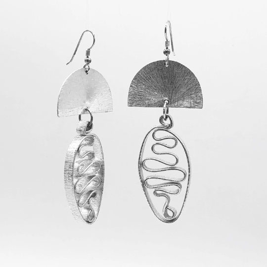 Bold statement earrings in silver aluminum