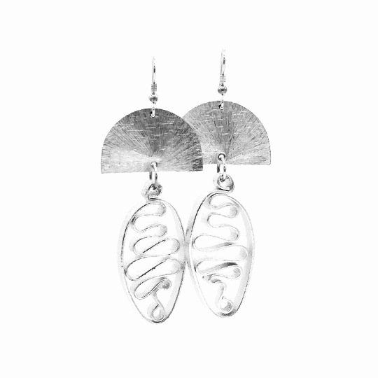 Bold statement earrings in silver aluminum