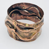 Riveting and curvy....wide copper bangle bracelet