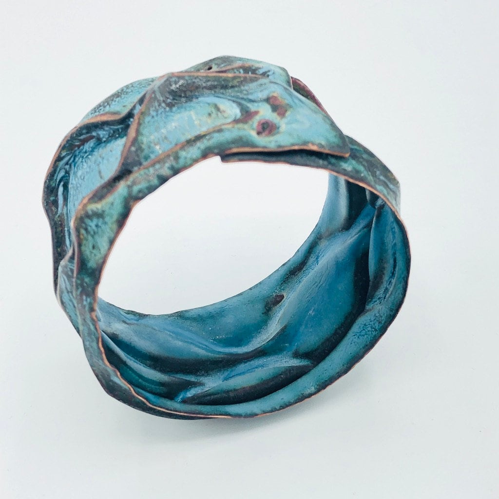 Fold-formed and Enameled...bangle bracelet