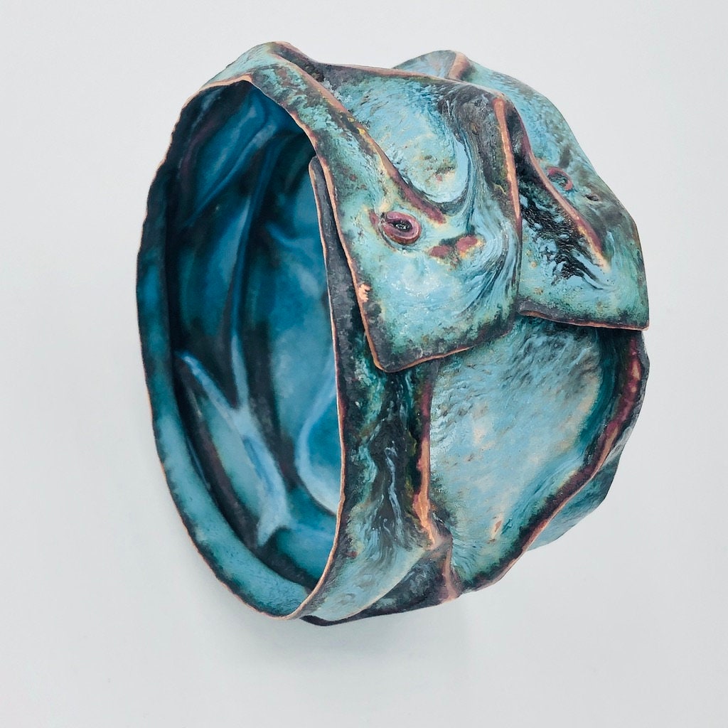 Fold-formed and Enameled...bangle bracelet
