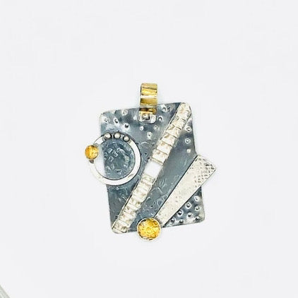 Architectural, Celestial 24k gold/sterling necklace