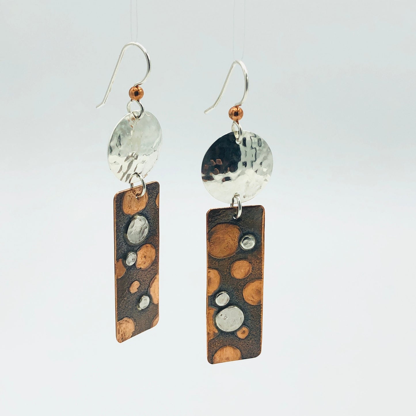 Rectangular polka dot earrings