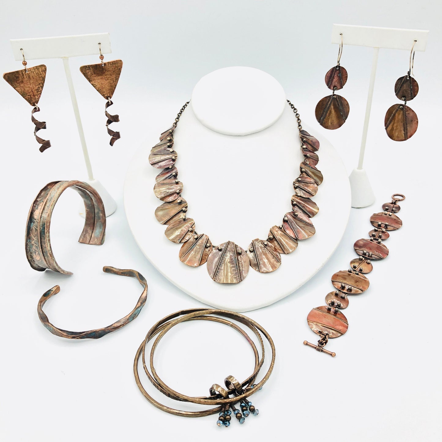 Fold-Formed Copper & Sterling Silver Statement Necklace OOAK