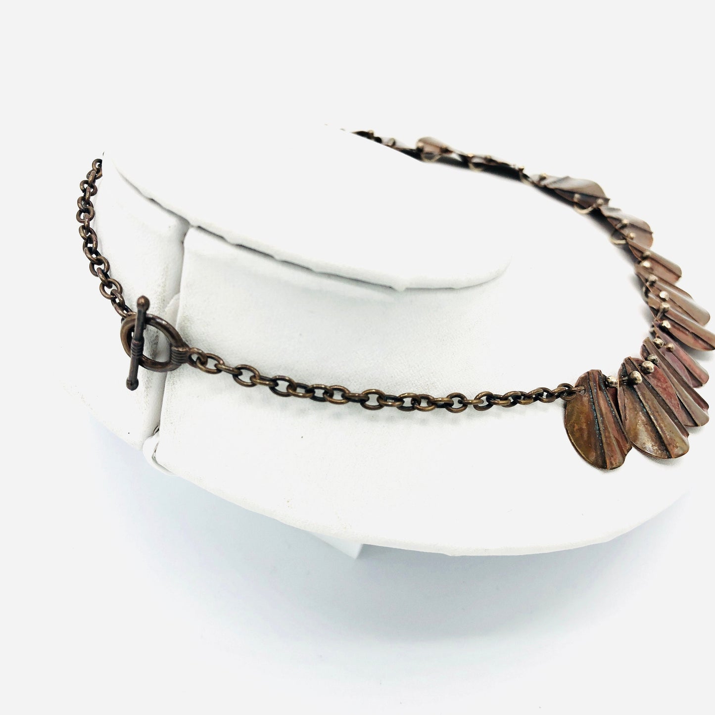 Fold-Formed Copper & Sterling Silver Statement Necklace OOAK