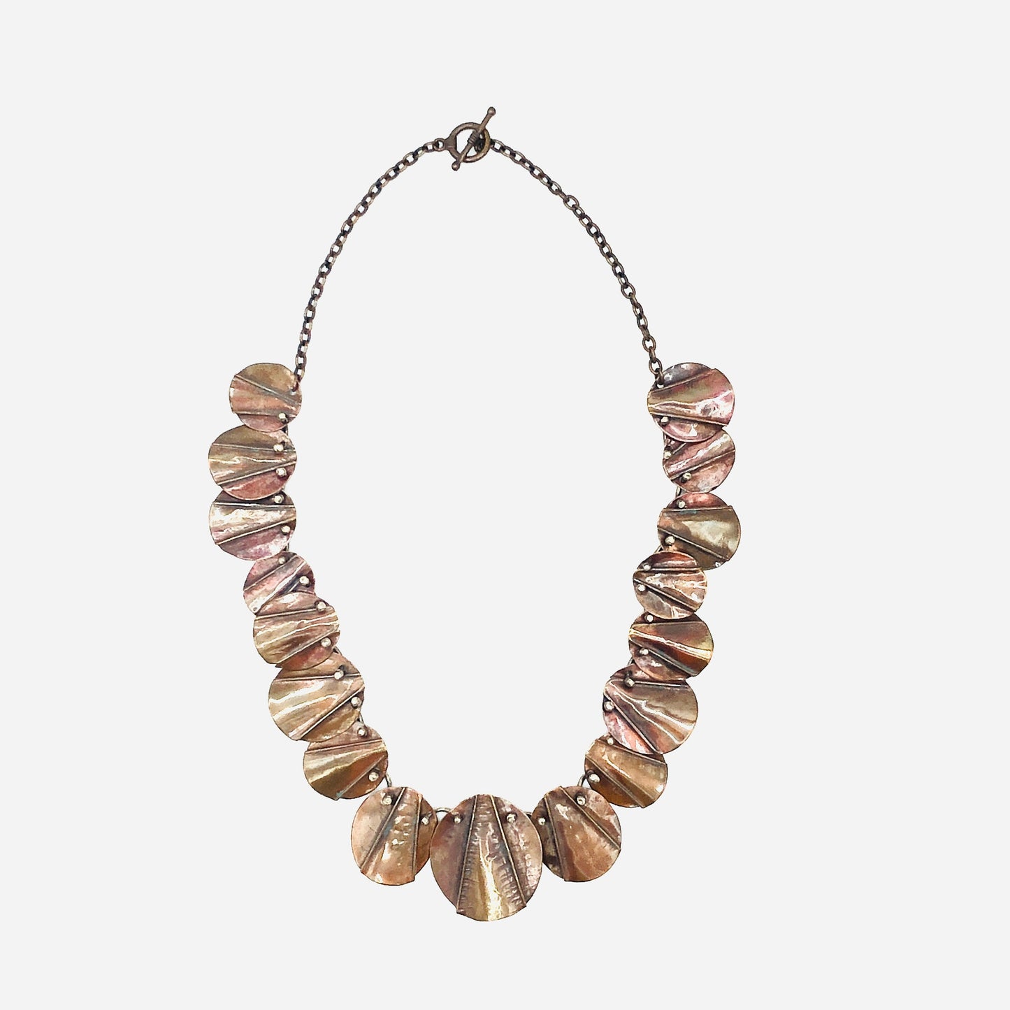 Fold-Formed Copper & Sterling Silver Statement Necklace OOAK