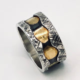 CUSTOM ORDER SIZE 8 Sterling/24k gold polka dots women's ring.