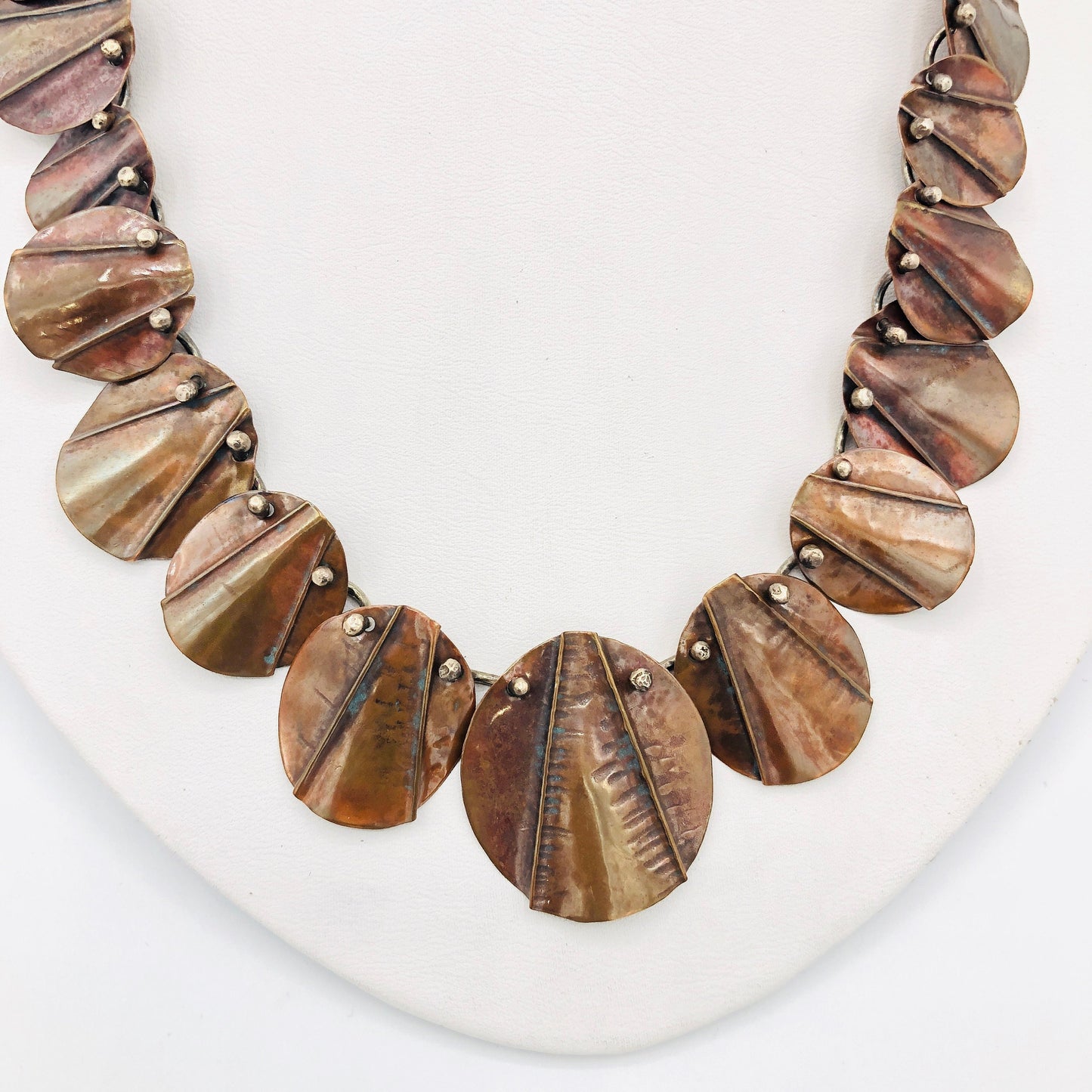 Fold-Formed Copper & Sterling Silver Statement Necklace OOAK