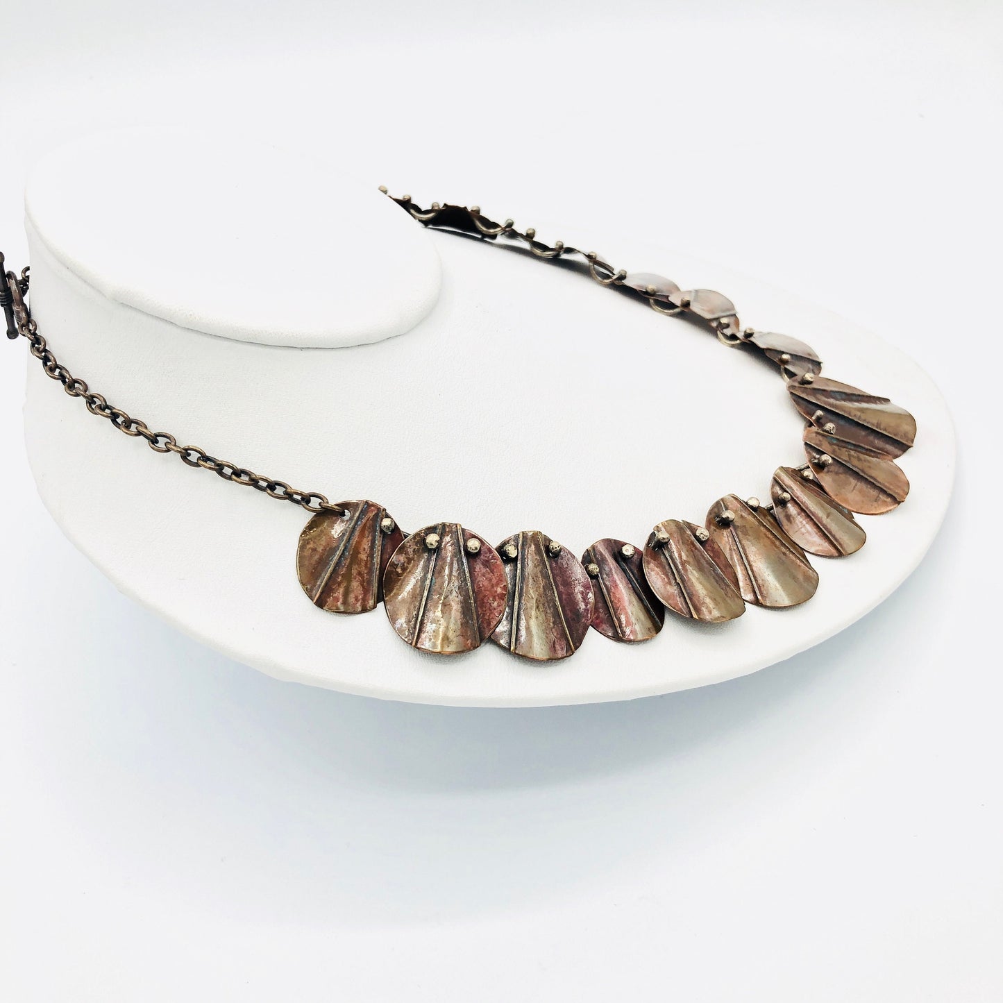 Fold-Formed Copper & Sterling Silver Statement Necklace OOAK